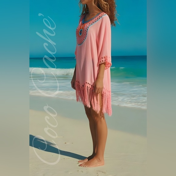 Bohemian Crochet Tassels Tunic Swimsuit Coverup - Picture 4 of 7